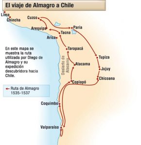 Mapa ruta de Diego de Almagro