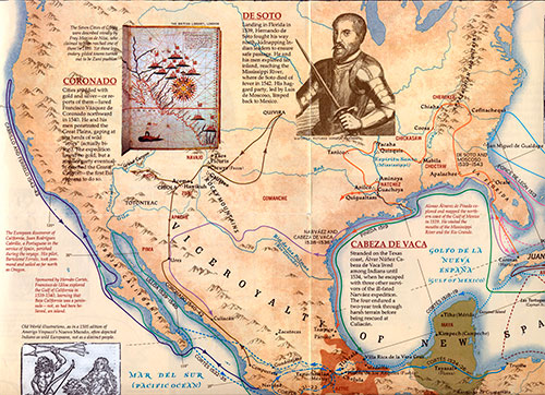 Map of Spanish expeditions in North America